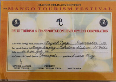 Second Position at Mango Festival 2006